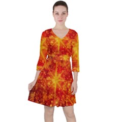 Christmas Star Snow Snowfall Ruffle Dress by Pakrebo