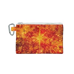 Christmas Star Snow Snowfall Canvas Cosmetic Bag (small)