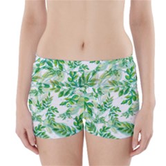 Leaves Green Pattern Nature Plant Boyleg Bikini Wrap Bottoms