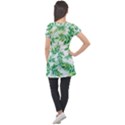 Leaves Green Pattern Nature Plant Puff Sleeve Tunic Top View2