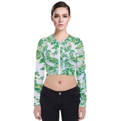 Leaves Green Pattern Nature Plant Long Sleeve Zip Up Bomber Jacket