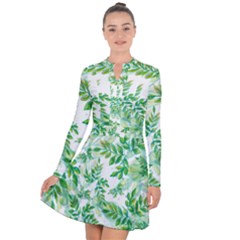 Leaves Green Pattern Nature Plant Long Sleeve Panel Dress by Pakrebo