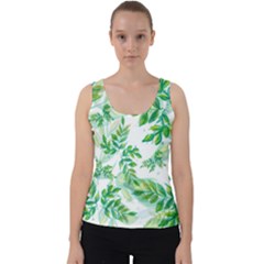 Leaves Green Pattern Nature Plant Velvet Tank Top