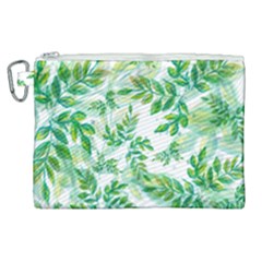 Leaves Green Pattern Nature Plant Canvas Cosmetic Bag (xl) by Pakrebo