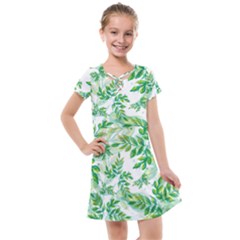 Leaves Green Pattern Nature Plant Kids  Cross Web Dress