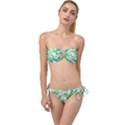 Leaves Green Pattern Nature Plant Twist Bandeau Bikini Set View1