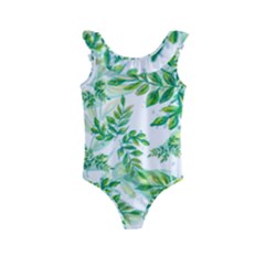 Leaves Green Pattern Nature Plant Kids  Frill Swimsuit