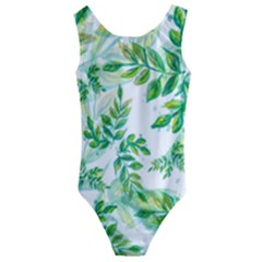 Leaves Green Pattern Nature Plant Kids  Cut-out Back One Piece Swimsuit