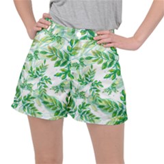 Leaves Green Pattern Nature Plant Stretch Ripstop Shorts