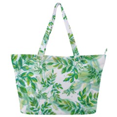 Leaves Green Pattern Nature Plant Full Print Shoulder Bag by Pakrebo