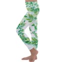 Leaves Green Pattern Nature Plant Kids  Lightweight Velour Classic Yoga Leggings View2