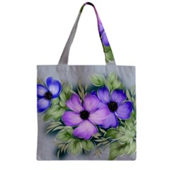 Flowers Vector Illustration Figure Zipper Grocery Tote Bag