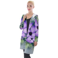 Flowers Vector Illustration Figure Hooded Pocket Cardigan