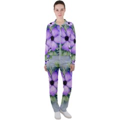 Flowers Vector Illustration Figure Casual Jacket And Pants Set