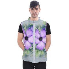 Flowers Vector Illustration Figure Men s Puffer Vest by Pakrebo