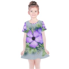 Flowers Vector Illustration Figure Kids  Simple Cotton Dress