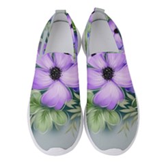 Flowers Vector Illustration Figure Women s Slip On Sneakers