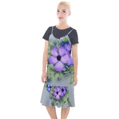 Flowers Vector Illustration Figure Camis Fishtail Dress