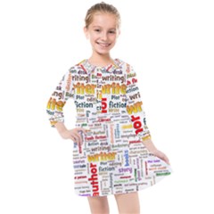 Writing Author Motivation Words Kids  Quarter Sleeve Shirt Dress