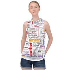 Writing Author Motivation Words High Neck Satin Top