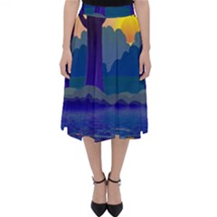 Illustration Vector Forest Nature Classic Midi Skirt by Pakrebo