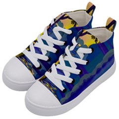 Illustration Vector Forest Nature Kids  Mid-top Canvas Sneakers