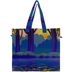 Illustration Vector Forest Nature Canvas Travel Bag