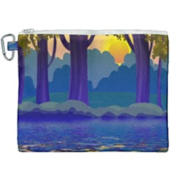 Illustration Vector Forest Nature Canvas Cosmetic Bag (xxxl)