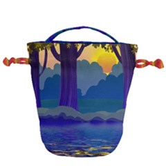 Illustration Vector Forest Nature Drawstring Bucket Bag