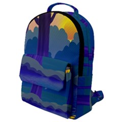 Illustration Vector Forest Nature Flap Pocket Backpack (small)