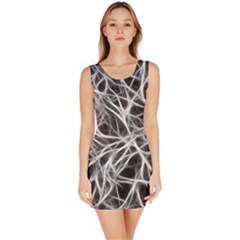 Nerves Cells Dendrites Sepia Bodycon Dress by Pakrebo