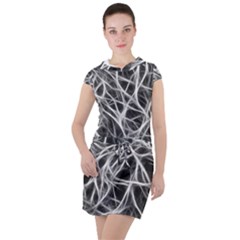 Nerves Cells Dendrites Sepia Drawstring Hooded Dress