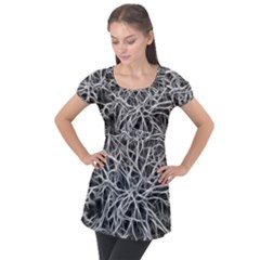 Nerves Cells Dendrites Sepia Puff Sleeve Tunic Top