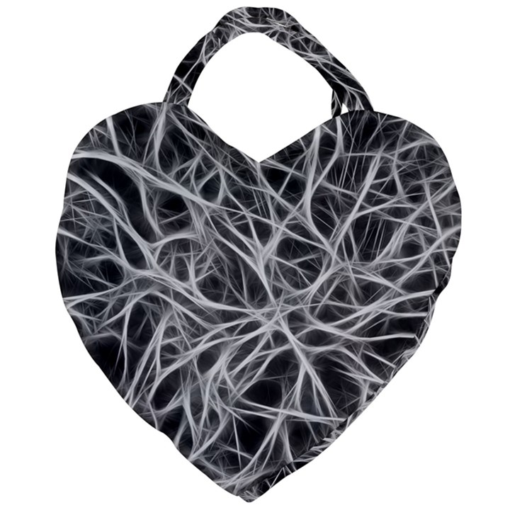 Nerves Cells Dendrites Sepia Giant Heart Shaped Tote