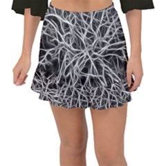 Nerves Cells Dendrites Sepia Fishtail Mini Chiffon Skirt