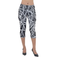 Nerves Cells Dendrites Sepia Lightweight Velour Capri Leggings 