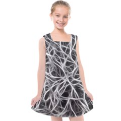 Nerves Cells Dendrites Sepia Kids  Cross Back Dress by Pakrebo