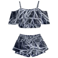 Nerves Cells Dendrites Sepia Kids  Off Shoulder Skirt Bikini