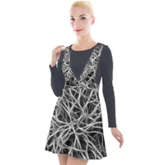 Nerves Cells Dendrites Sepia Plunge Pinafore Velour Dress