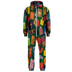 Presents Gifts Background Colorful Hooded Jumpsuit (men) 