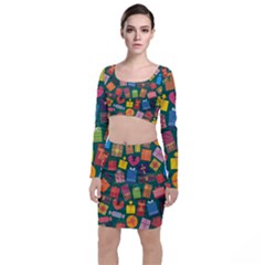 Presents Gifts Background Colorful Top And Skirt Sets