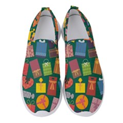 Presents Gifts Background Colorful Women s Slip On Sneakers