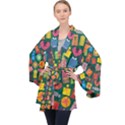 Presents Gifts Background Colorful Velvet Kimono Robe View1