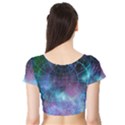 Network Earth Block Chain Globe Short Sleeve Crop Top View2