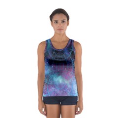 Network Earth Block Chain Globe Sport Tank Top  by Pakrebo