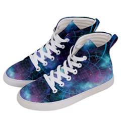 Network Earth Block Chain Globe Women s Hi-top Skate Sneakers