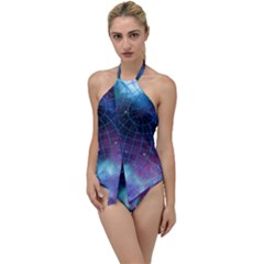 Network Earth Block Chain Globe Go With The Flow One Piece Swimsuit by Pakrebo