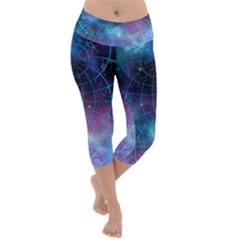 Network Earth Block Chain Globe Lightweight Velour Capri Yoga Leggings by Pakrebo