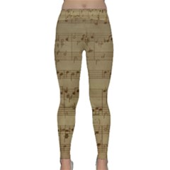 Vintage Sheet Music Background Classic Yoga Leggings