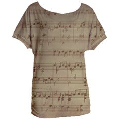 Vintage Sheet Music Background Women s Oversized Tee